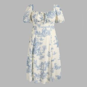 NEW Cider Toile de Jouy Midi Dress Curve & Plus 2XL
